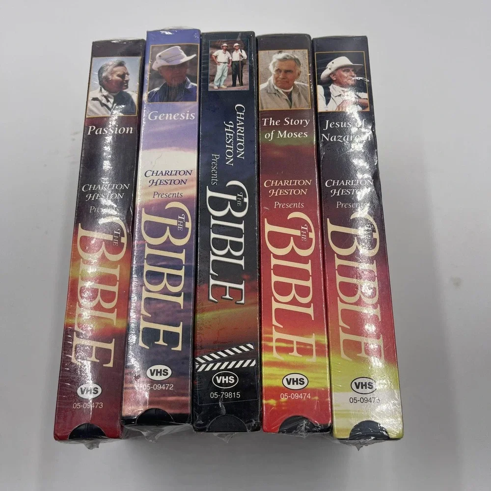 Charlton Heston Presents The Bible VHS‎ Lot Genesis Passion Story Moses